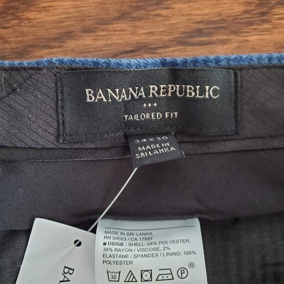 NWT Banana Republic Tailored-Fit Houndstooth Suit Trouser 34W 30L - Picture 2 of 6